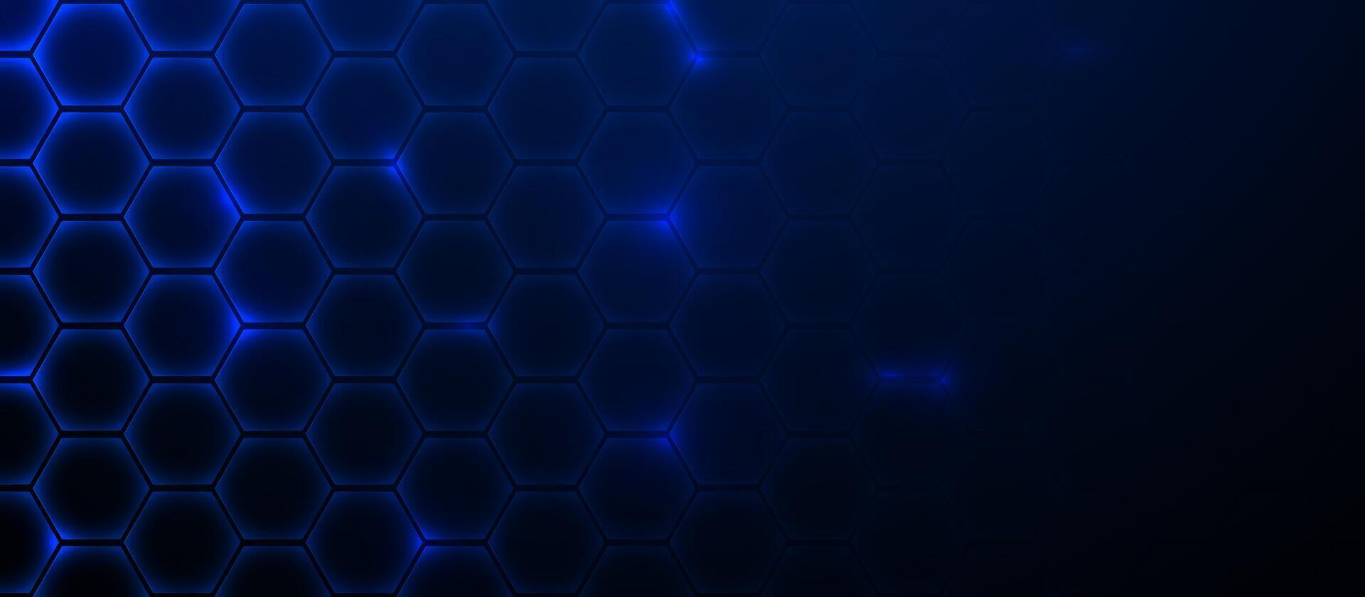 Futuristic Glowing Blue Hexagonal Pattern Background vector