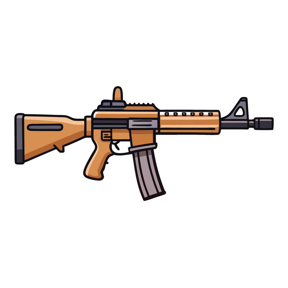 An ar - 15 rifle on a white background vector