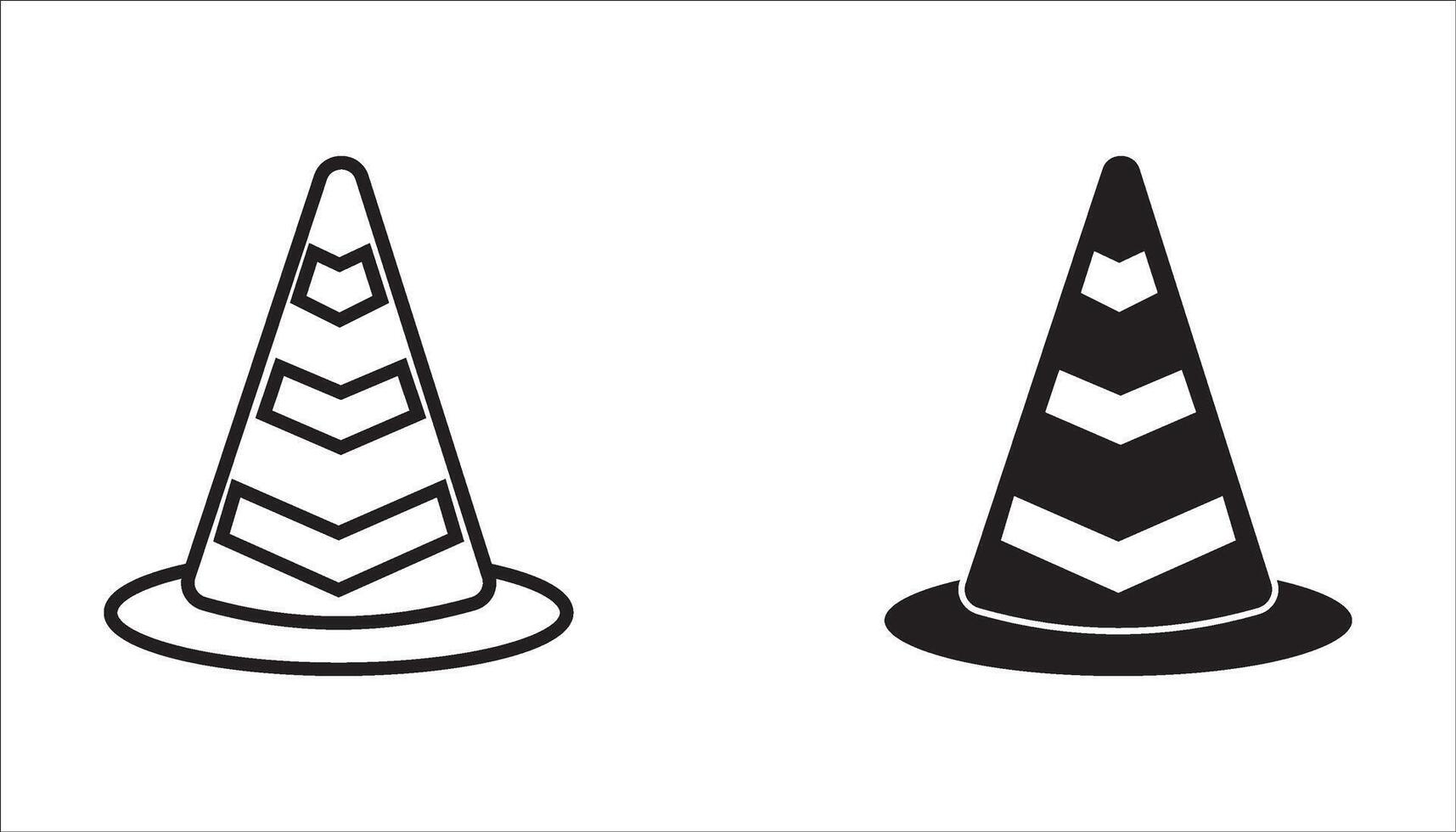 Construction cone icon set, illustration design. Tools collection. on white background. color editable vector