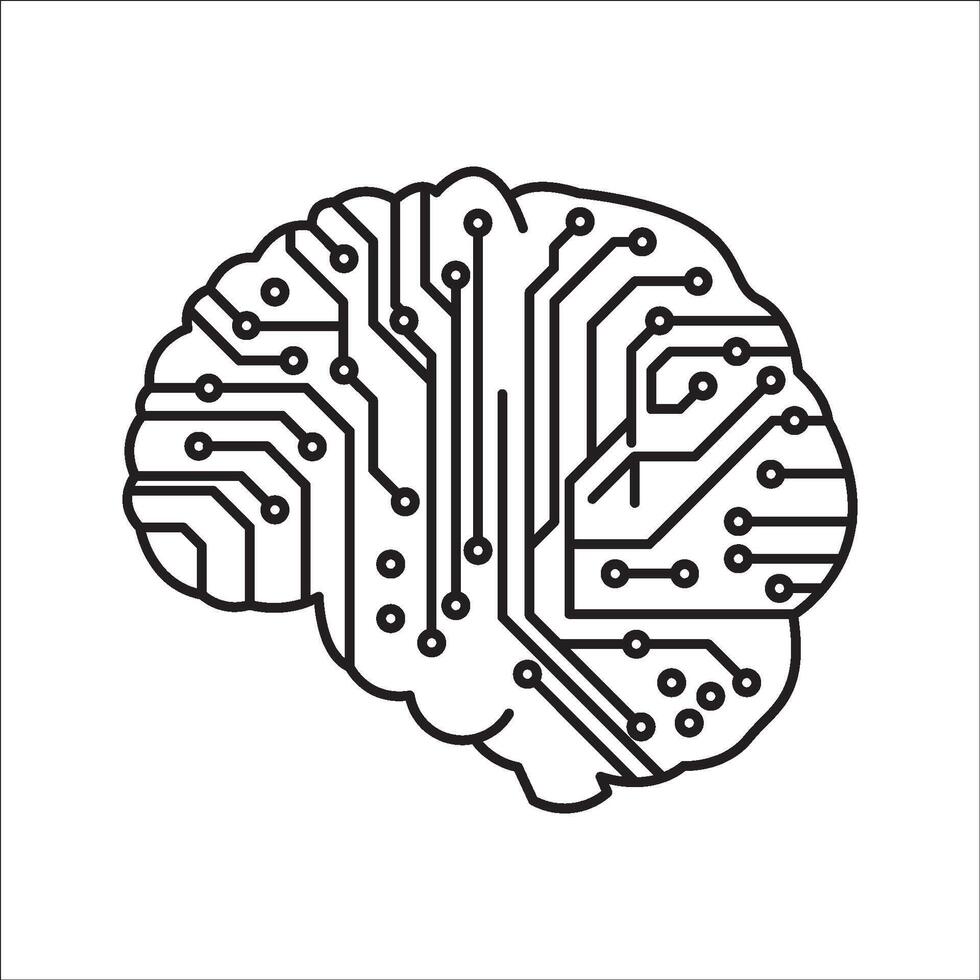 AI artificial intelligence icon.AI brain. vector