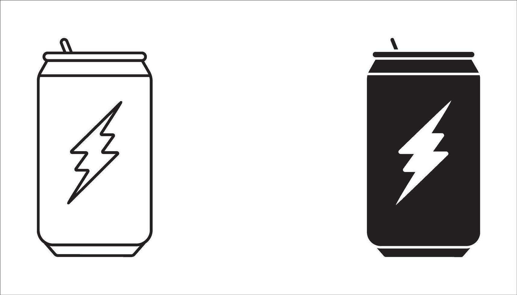 energy drink can icon set. aluminum soda can line art icon for apps and websites on white background vector