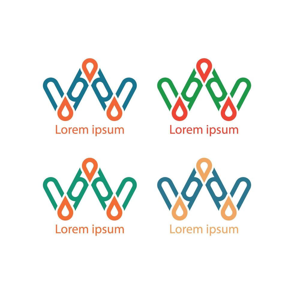 Colorful Abstract Letter W Logo vector