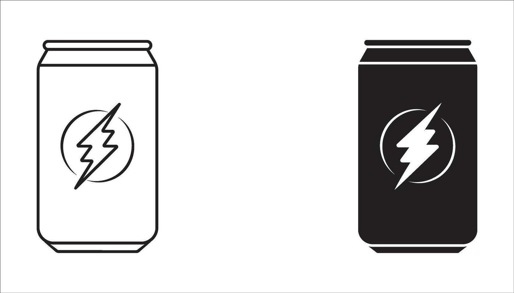 energy drink can icon set. sign for mobile concept and web design. illustration vector