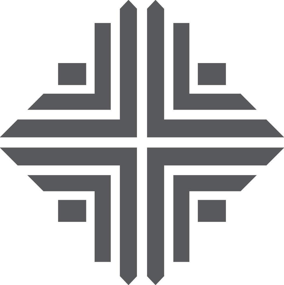 Geometric Cross Pattern logo illustration vector