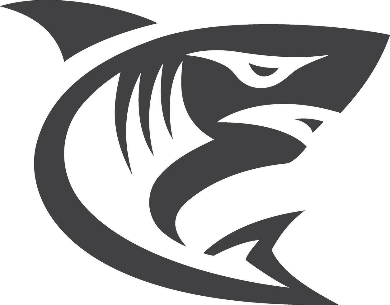 a black and white logo of a shark vector