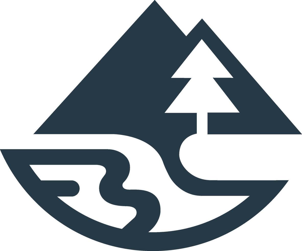 Mountain River Landscape Illustration vector