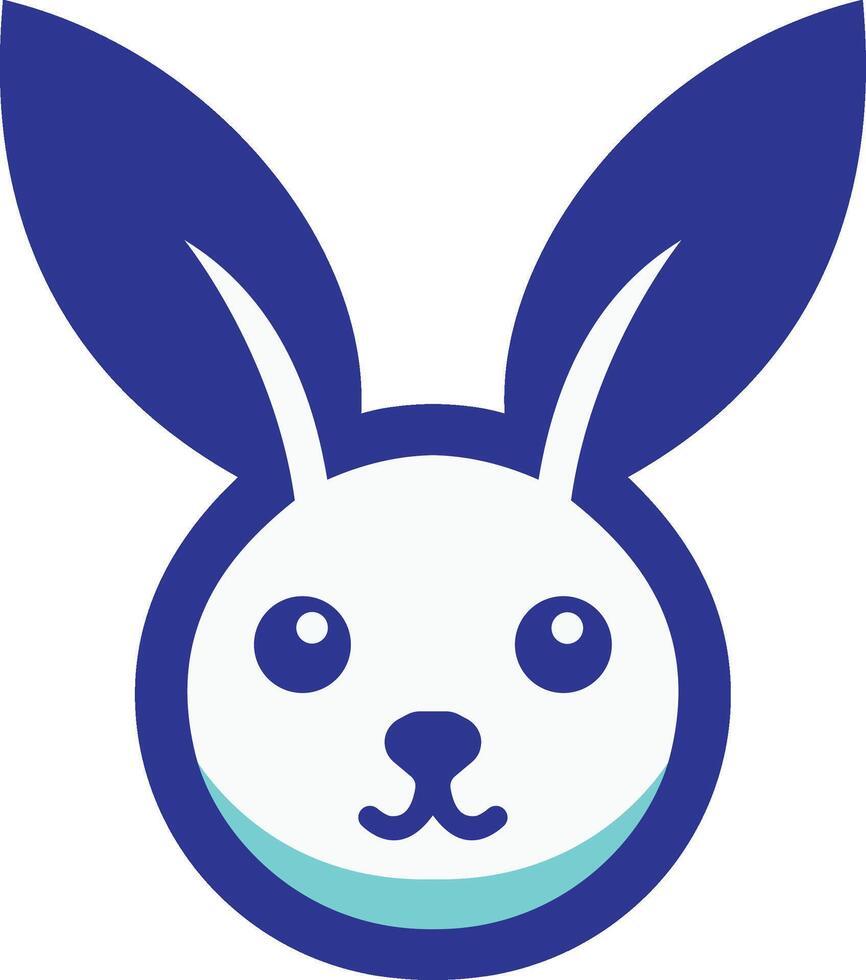 a blue bunny head with a blue background vector