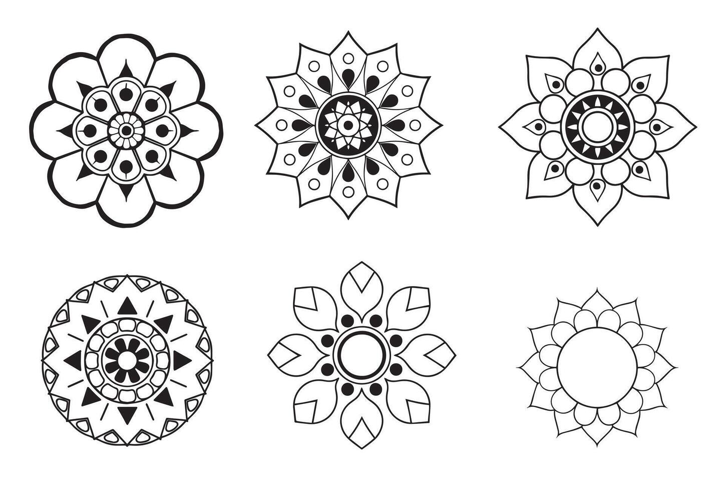 Mega mandala bundle for coloring book interior vector