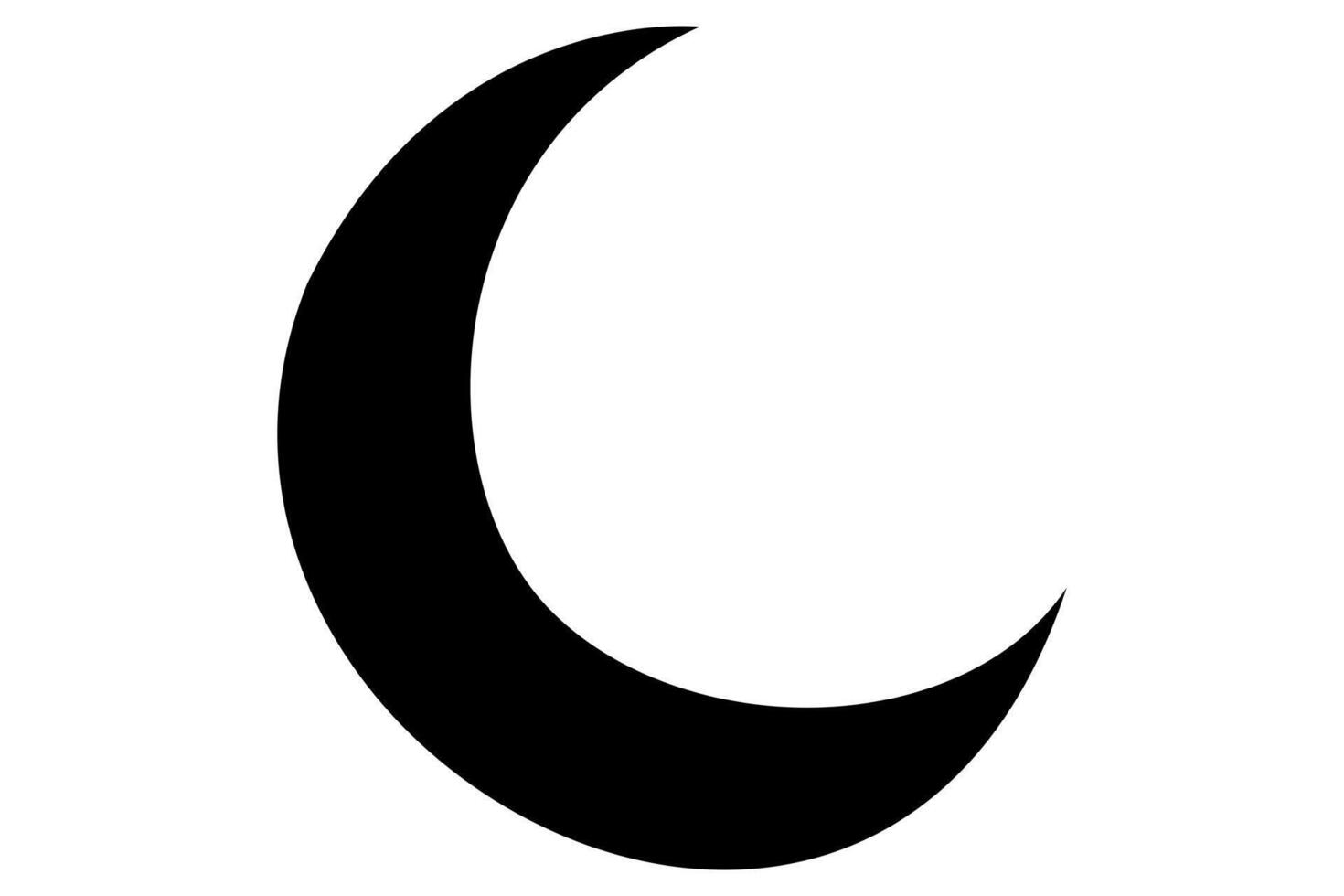 Single stroke one line moon icon for clean, modern artworks vector