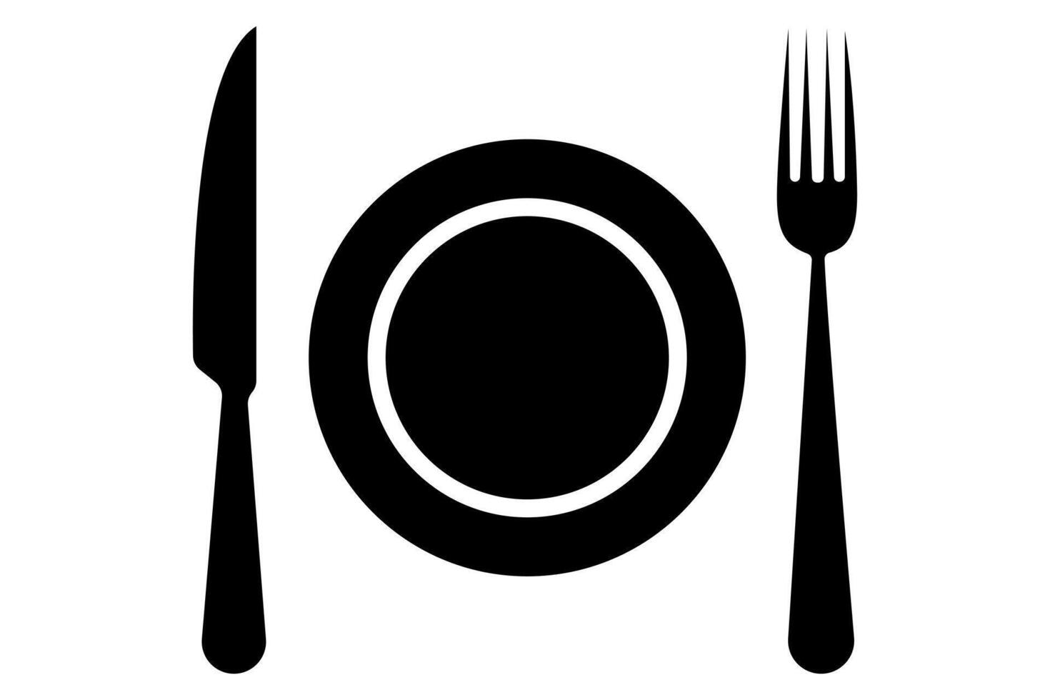 Creative knife and fork silhouette in one continuous stroke for food art vector