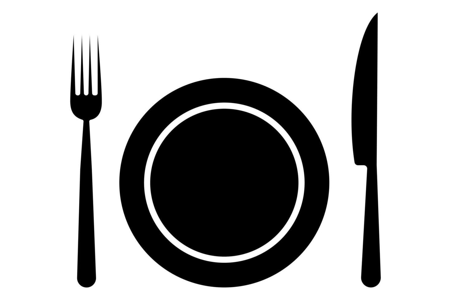 Stylish continuous knife and fork silhouette for modern food illustrations vector
