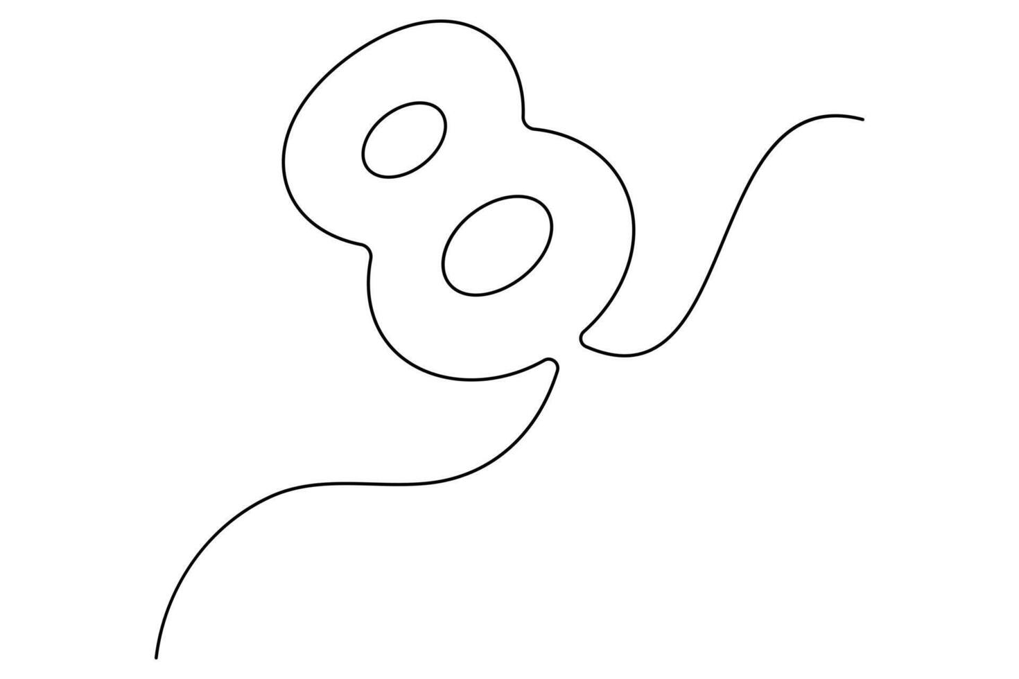 Infinity style number 8 line art vector