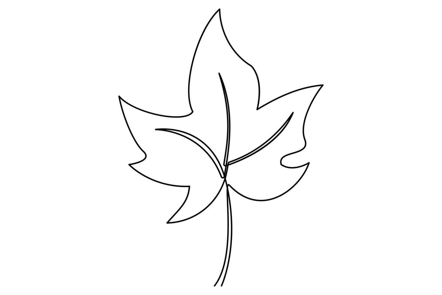 Single stroke one line leaf drawing for clean, modern artworks vector