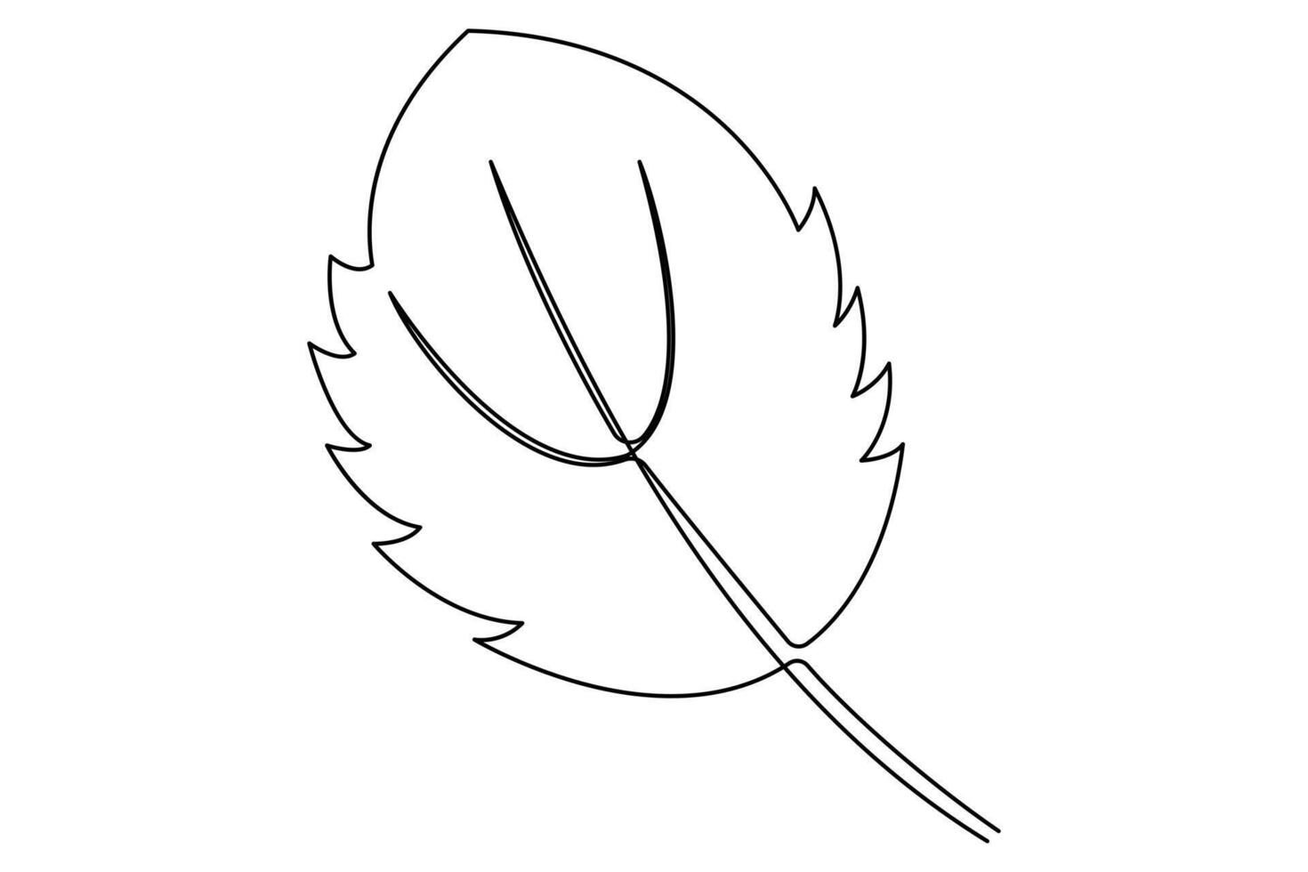 Continuous leaf one line drawing for minimalist design vector
