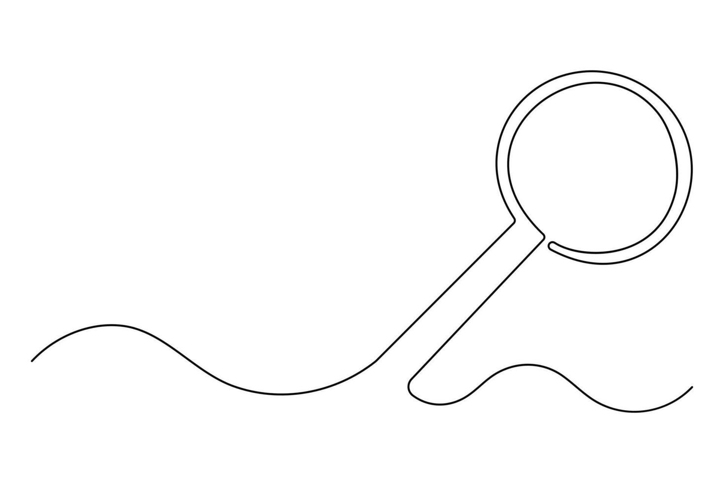 Elegant magnifier one line art design vector