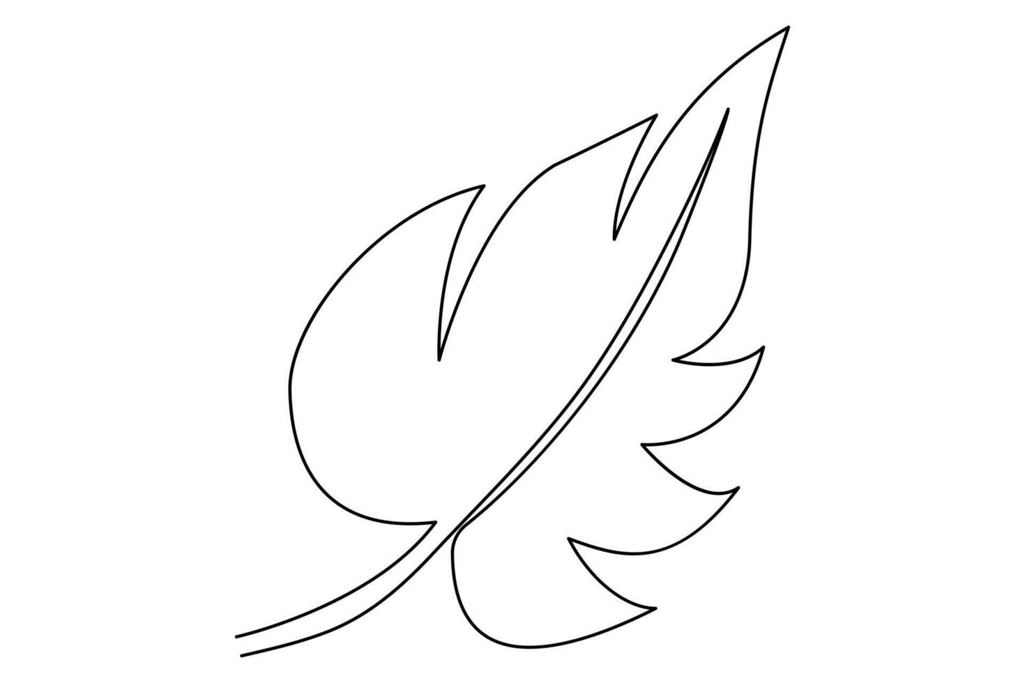One line drawing of a leaf for botanical home decor vector