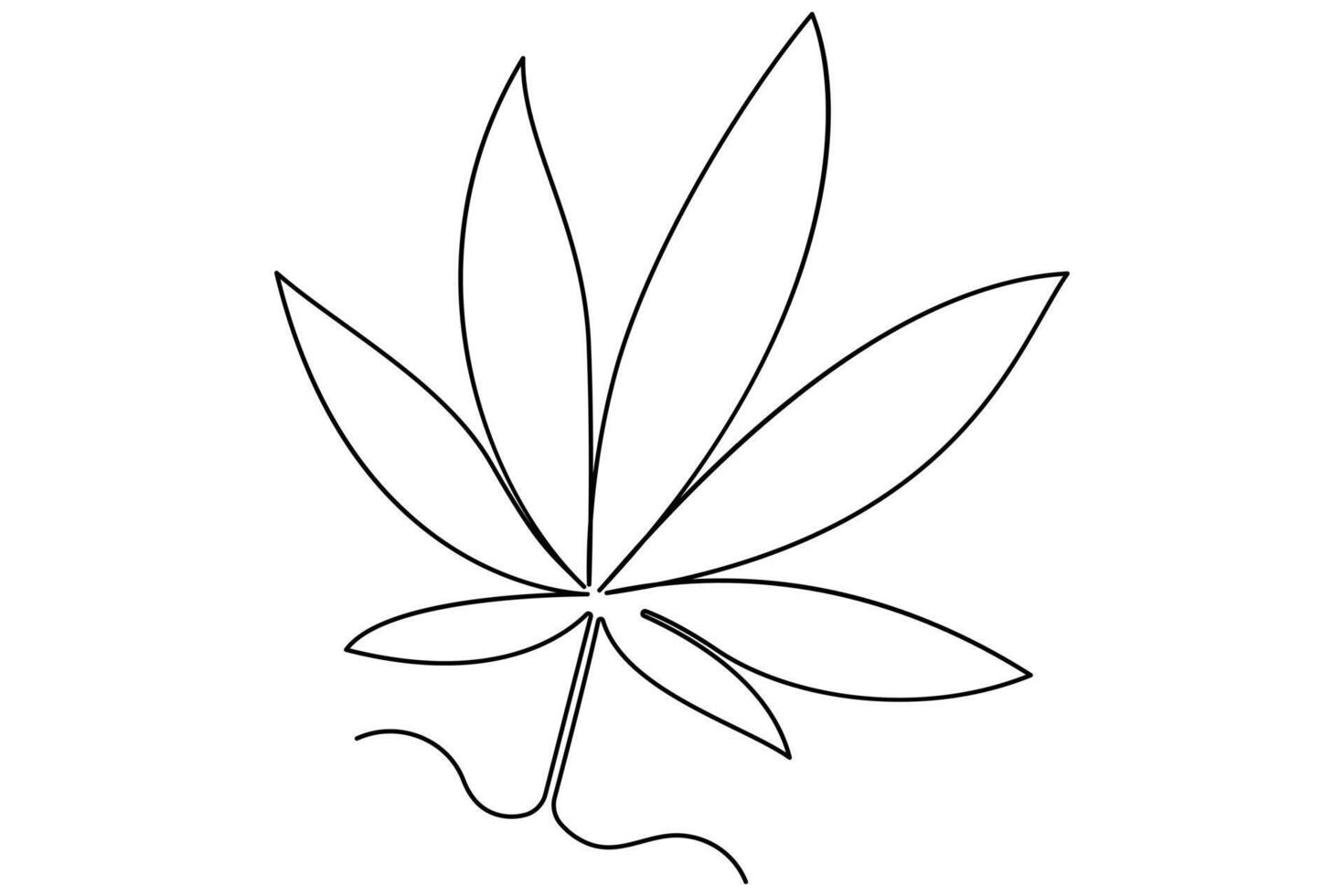 Abstract continuous line art of a leaf for wall decor vector