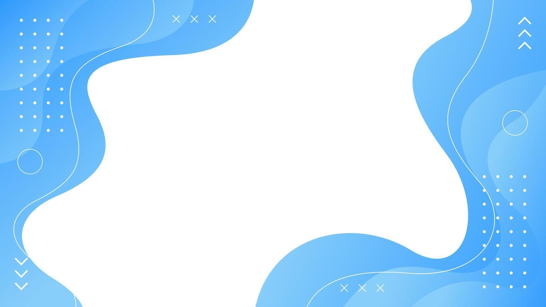 Abstract soft blue fluid wave background with geometric shapes. Modern dynamic wallpaper vector