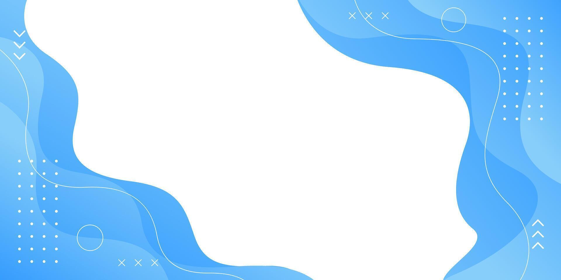 Light blue fluid wave background with geometric shapes vector