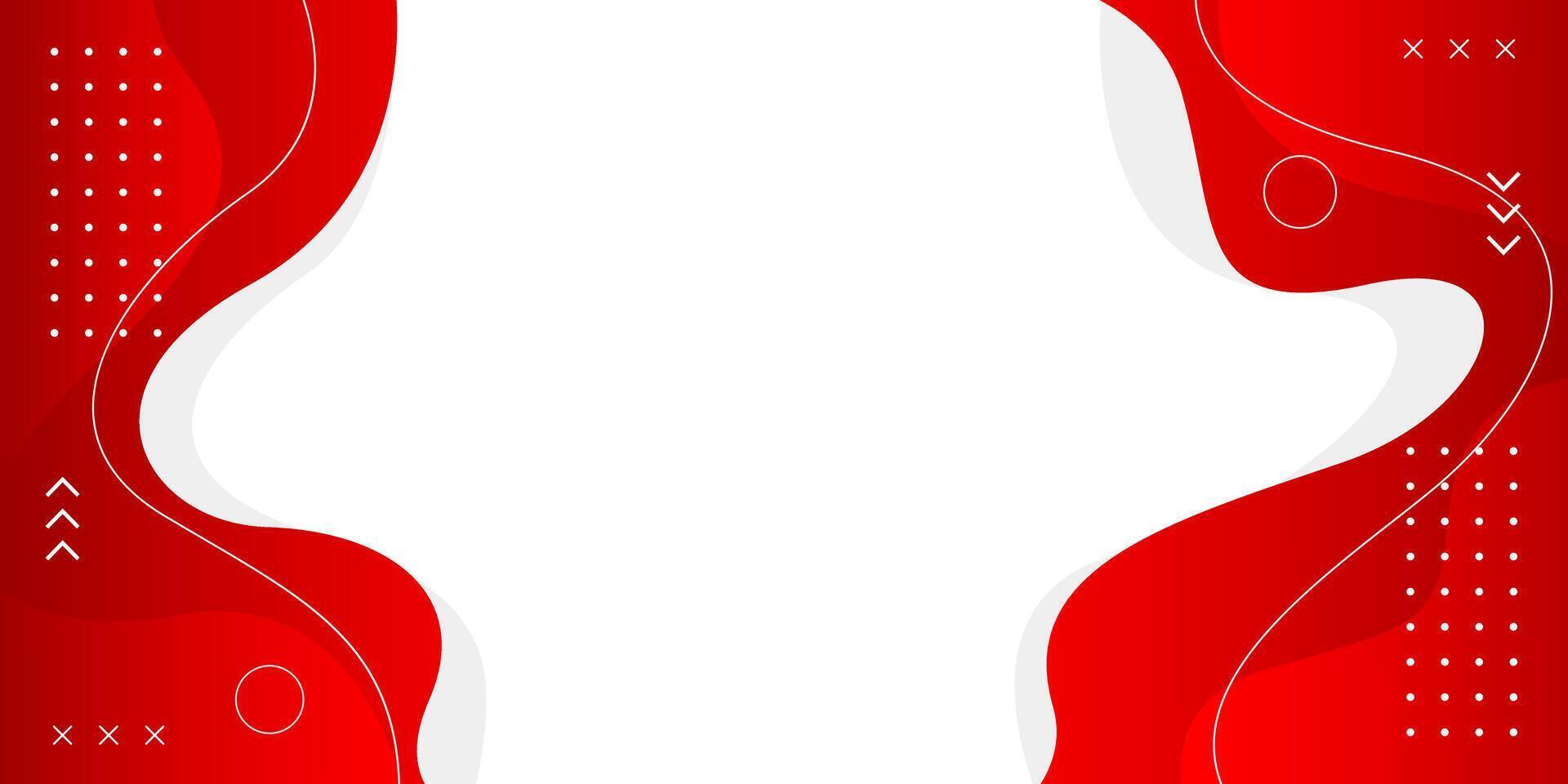 Modern red and white geometric background with fluid wave shapes. Abstract dynamic wallpaper vector