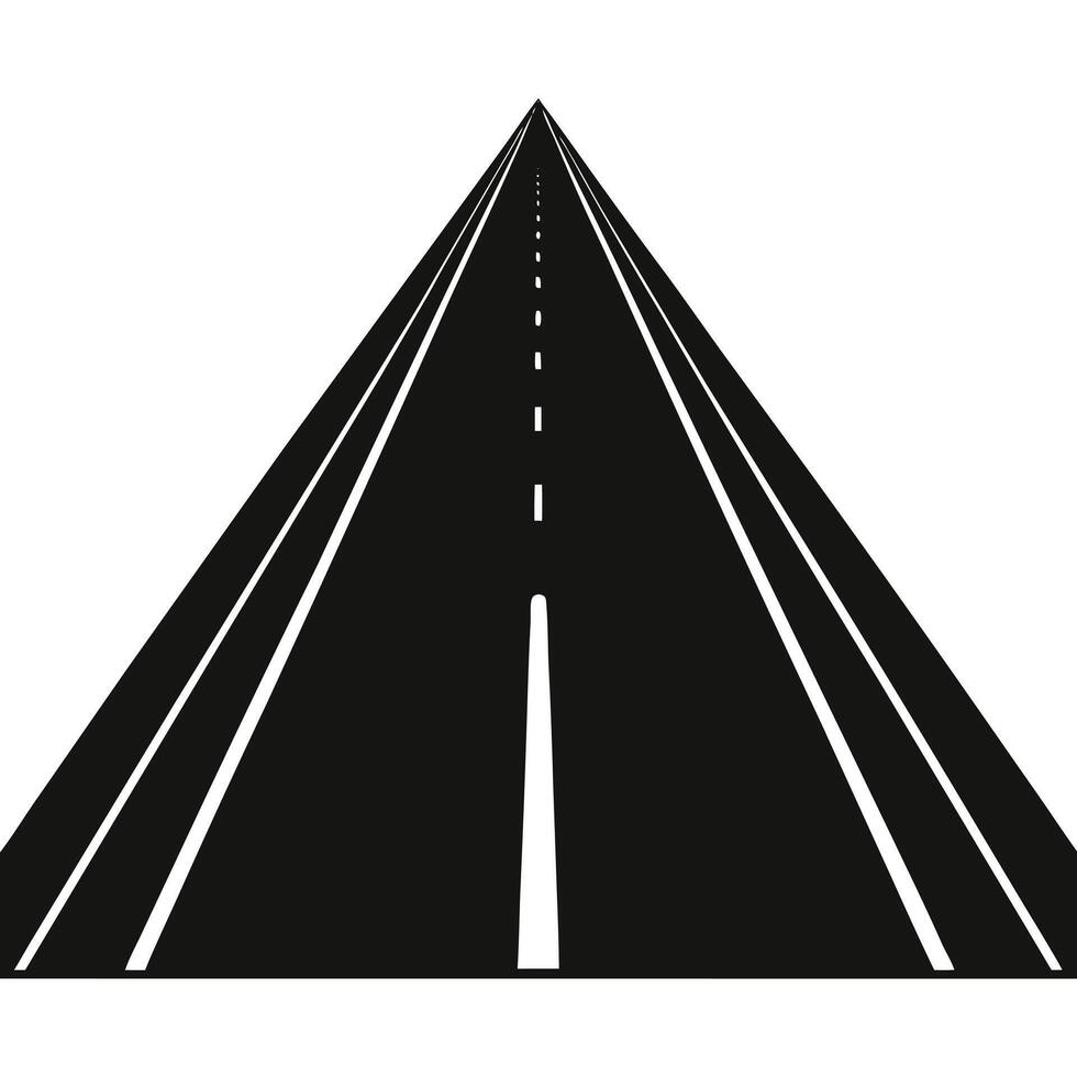 a black and white image of a road with a white line vector