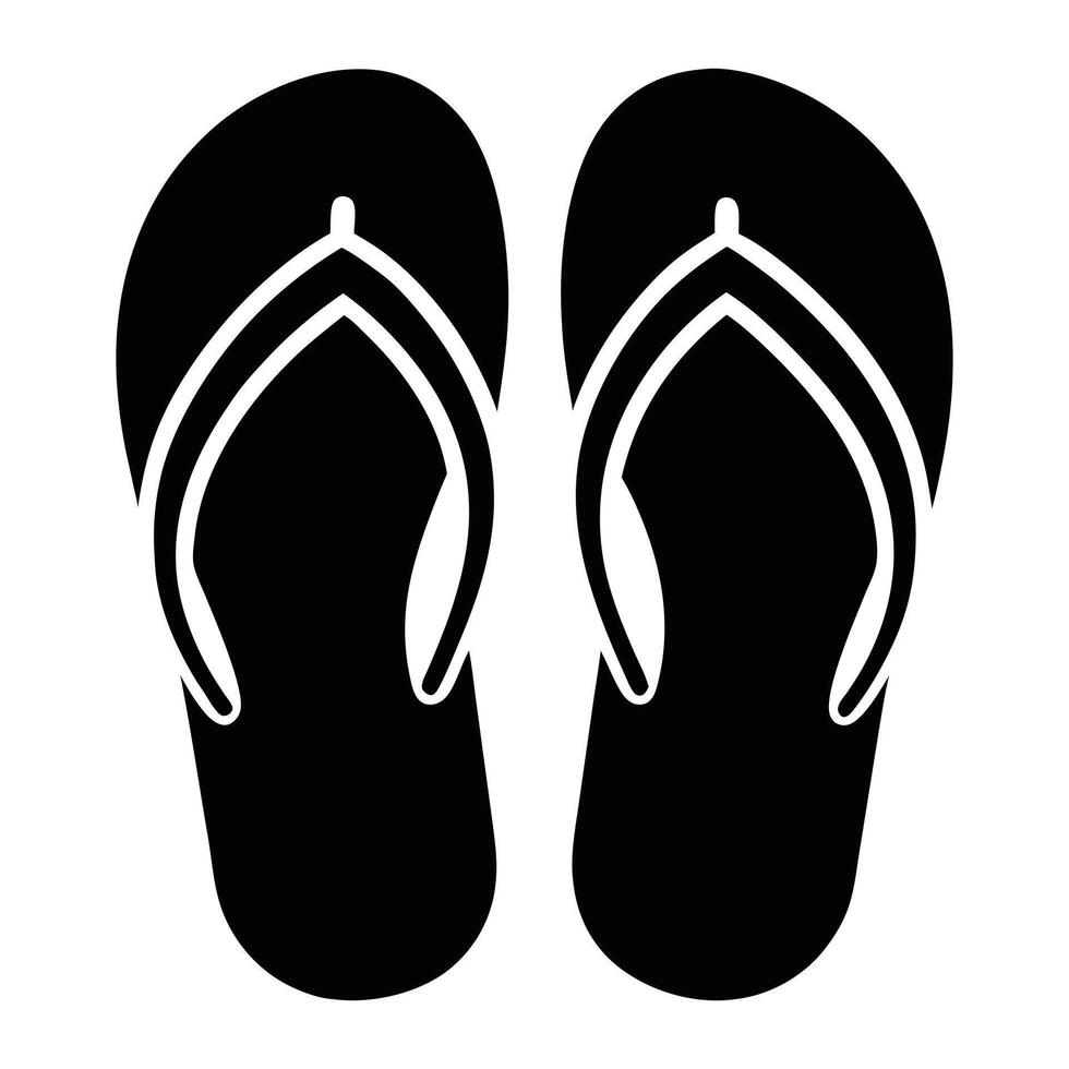 a pair of black flip flops vector