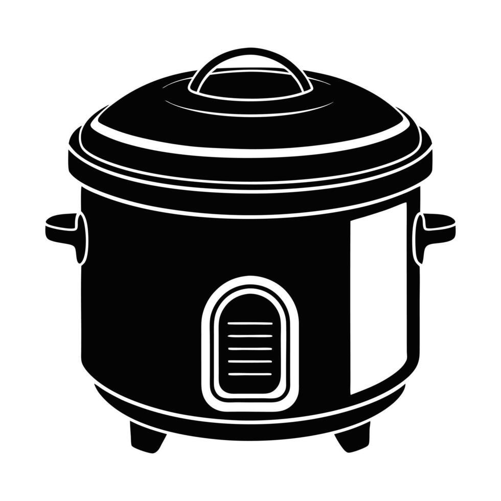 black and white illustration of a cooker vector