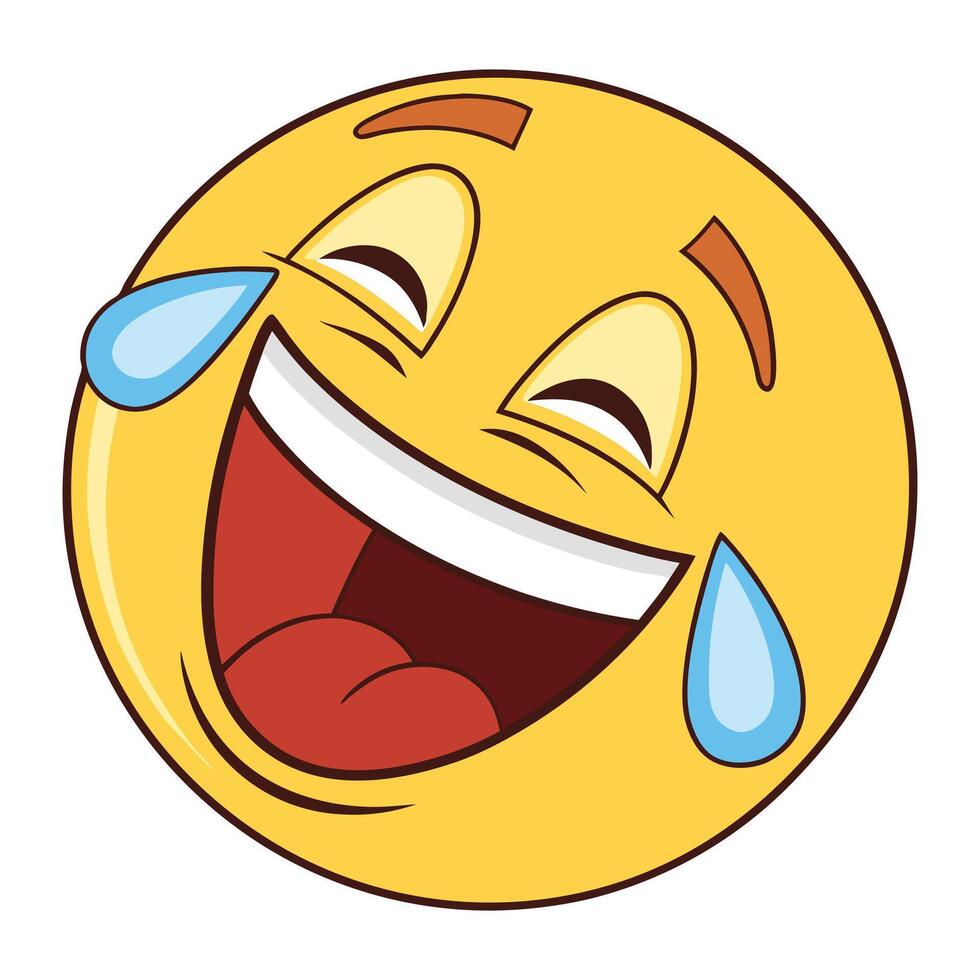 a cartoon emotionalize icon with a tear on its face vector