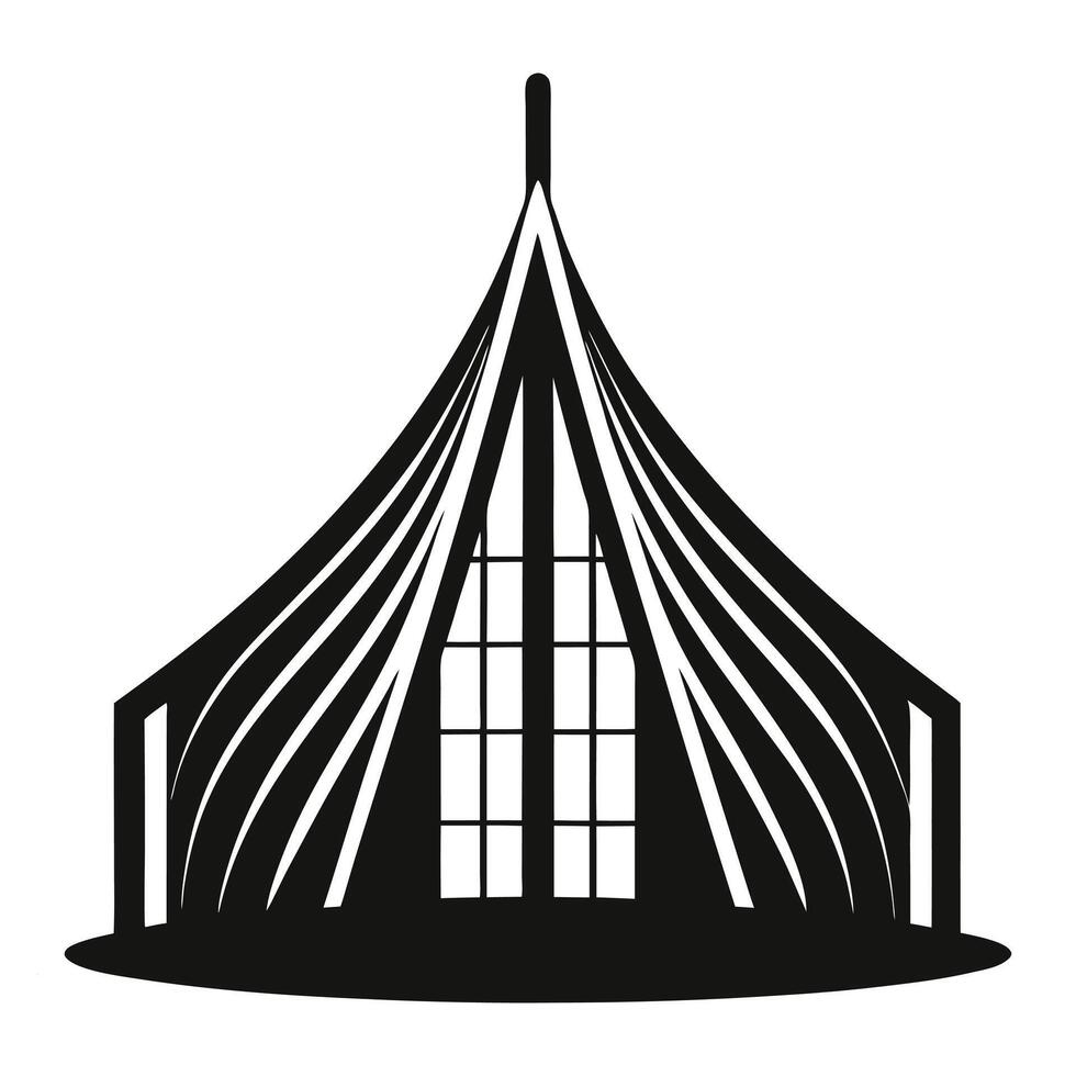 a black and white silhouette of a church building vector