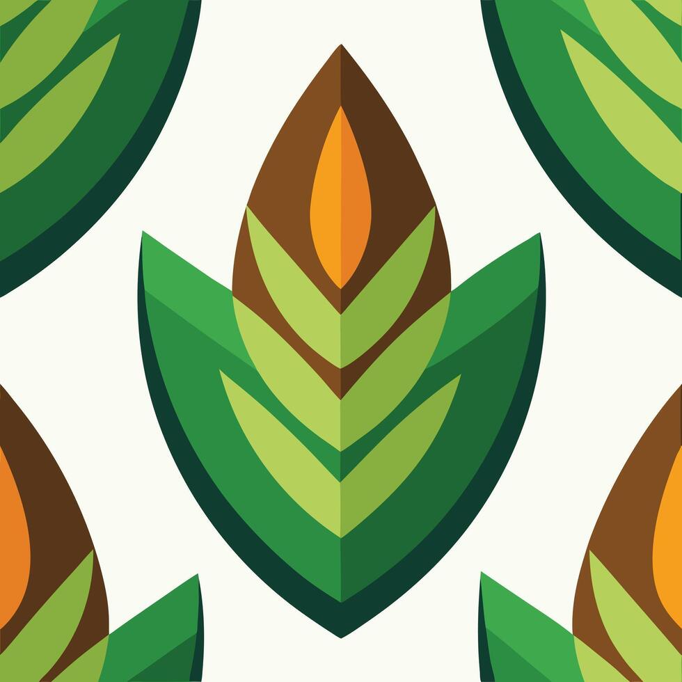 a pattern of green leaves and leaves vector