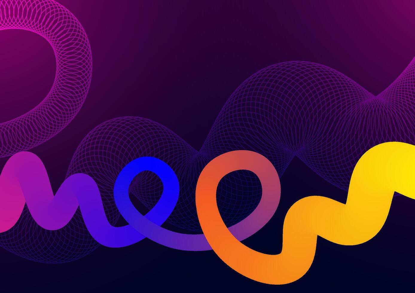 Digital technology Wave dark blue background. Wavy curve abstract shape concept. Design for abstract wavy futuristic fluid curve colorful gradient digital technology shape background. vector
