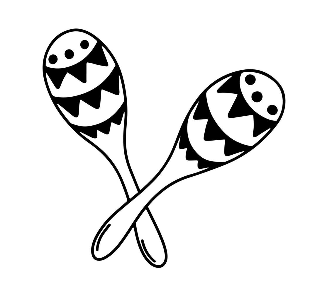 Maracas hand drawn sketch vector