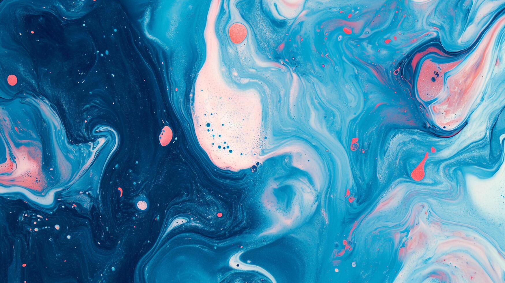 Abstract art with swirling blues and pinks create a mesmerizing, liquid, dreamlike quality, blending depth and delicate color transitions. photo