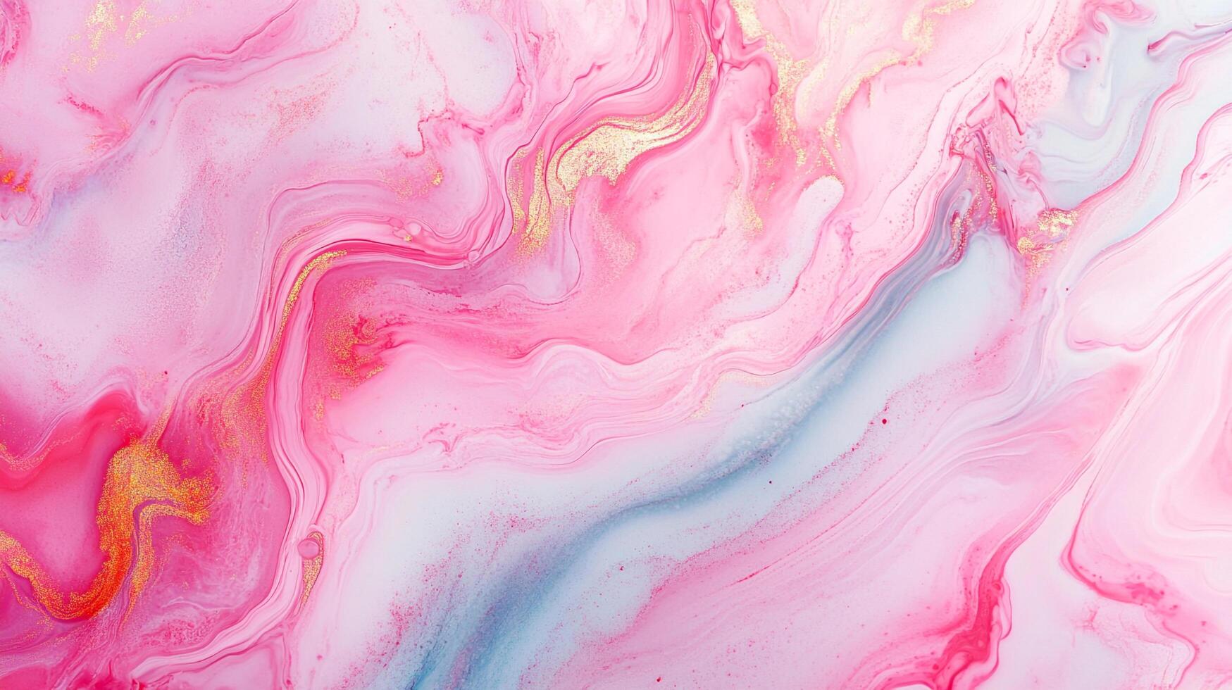 Abstract swirls of pink, blue, and gold create a dreamy, fluid texture. A beautiful backdrop for creative projects and designs. photo