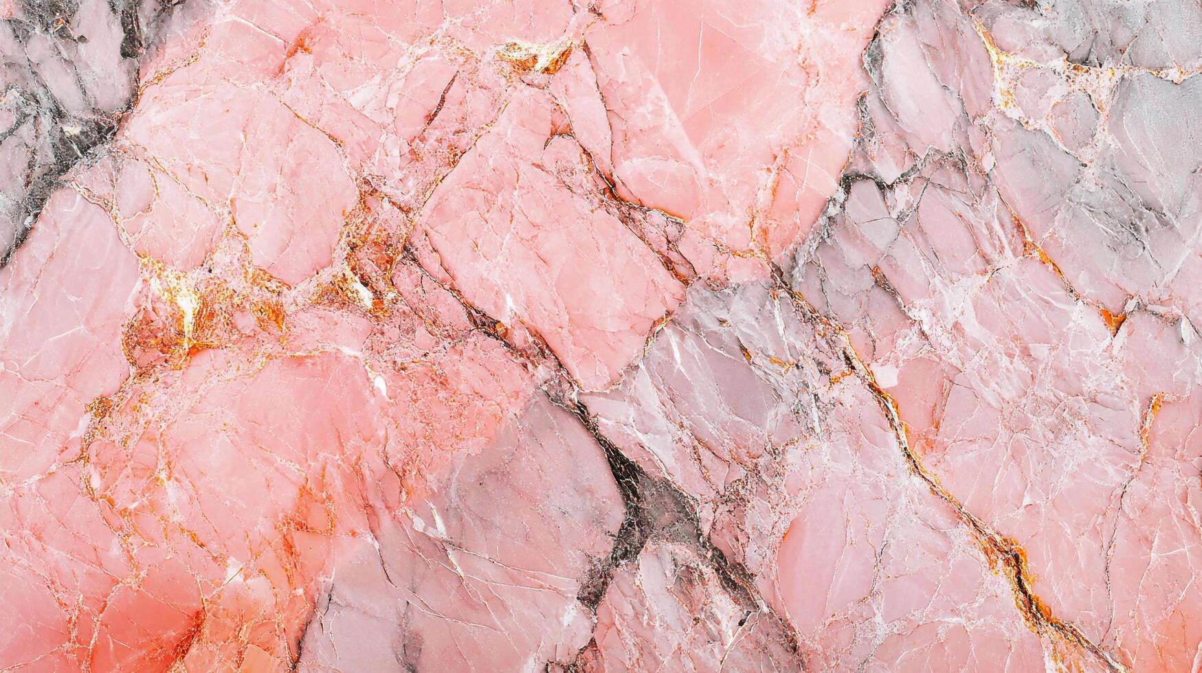 A captivating blend of rosy hues and smoky grays intertwine within this stone formation, creating an earthy and visually striking marble slab. photo