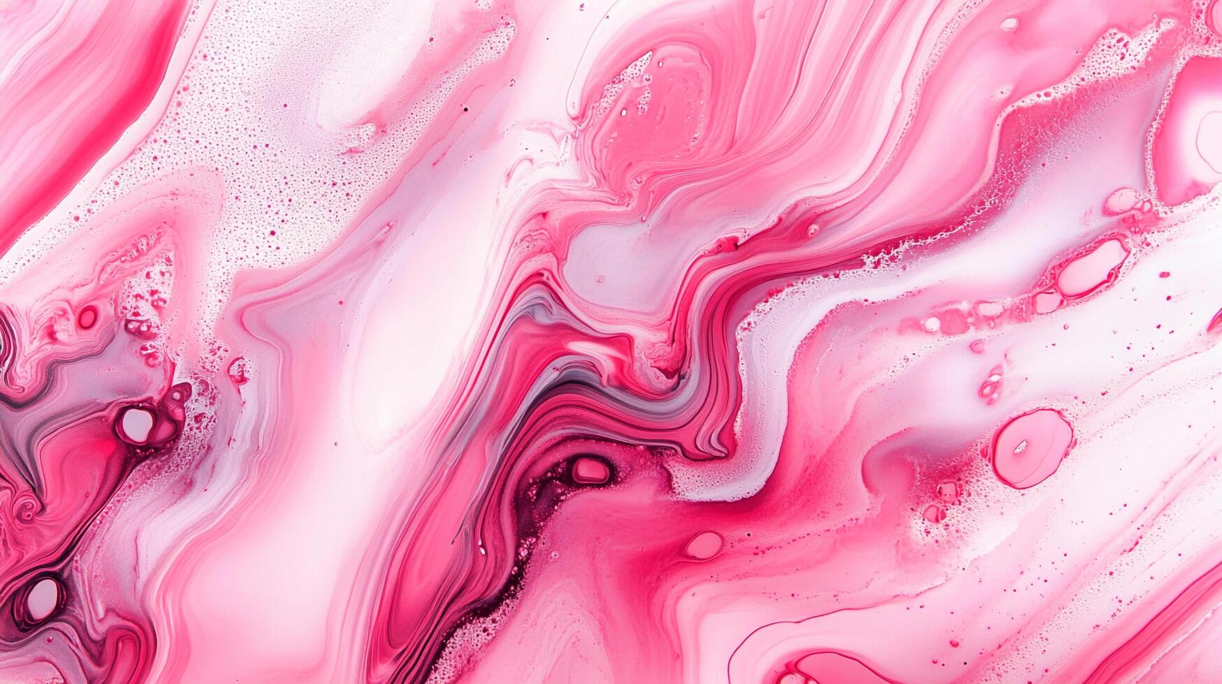 Abstract pink hues swirl in fluid motion, creating a captivating marble-like texture with white highlights and deep shadows. photo