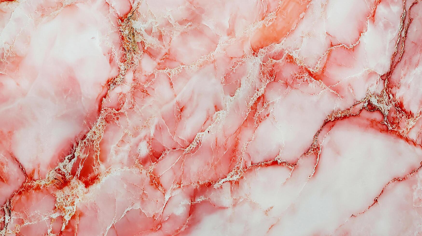 A close-up showcases the intricate patterns of pink and white marble, emphasizing its unique veining and texture. Elegant stone. photo