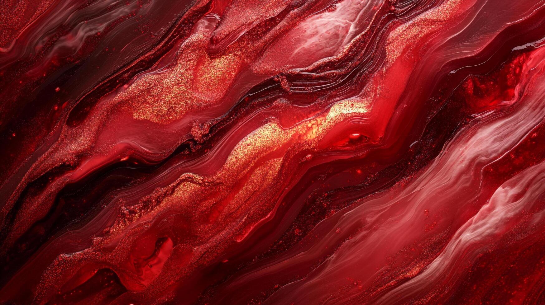 Luxurious abstract art with flowing ruby and gold accents, creating a vibrant and dynamic visual experience. Rich textures and depth. photo