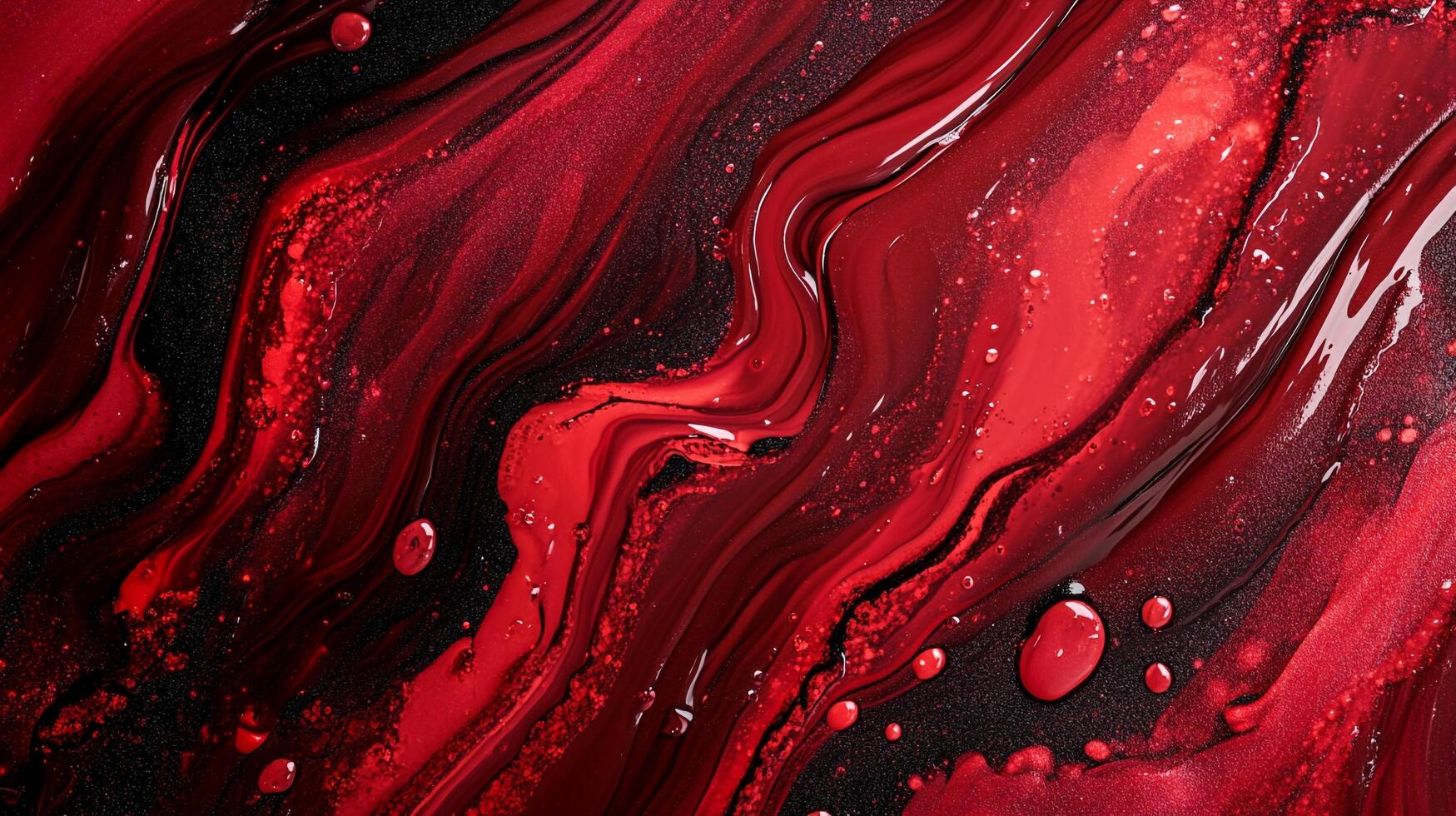 Abstract design with deep reds and contrasting blacks merging into a seamless flow. Intense, fluid, and dynamic composition. photo