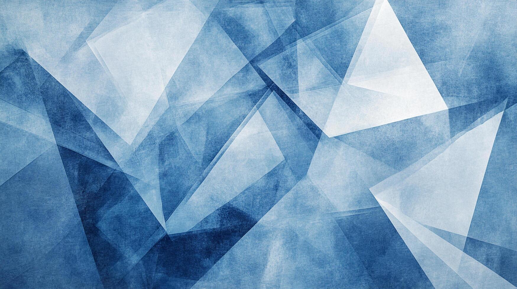 Abstract blue geometric pattern. Overlapping triangles create depth and texture. Ideal for backgrounds or modern design projects. photo