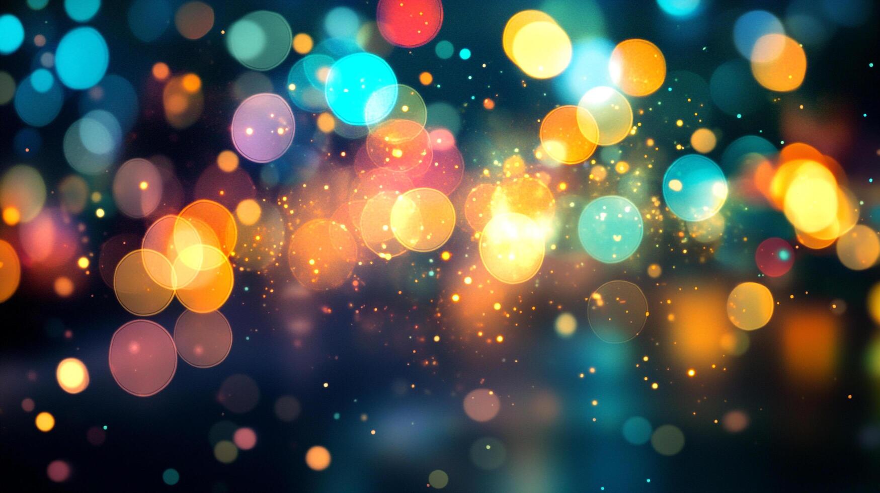 Abstract lights creating colorful bokeh effect with warm and cool tones forming beautiful ethereal and vibrant festive background. photo
