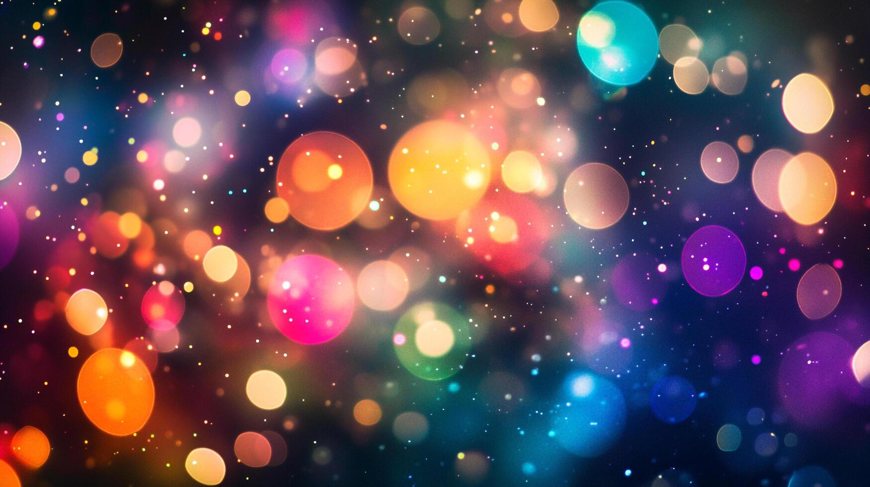A dazzling display of bokeh lights creates a festive and magical atmosphere, radiating warmth and joy with vibrant colors on a dark canvas. photo