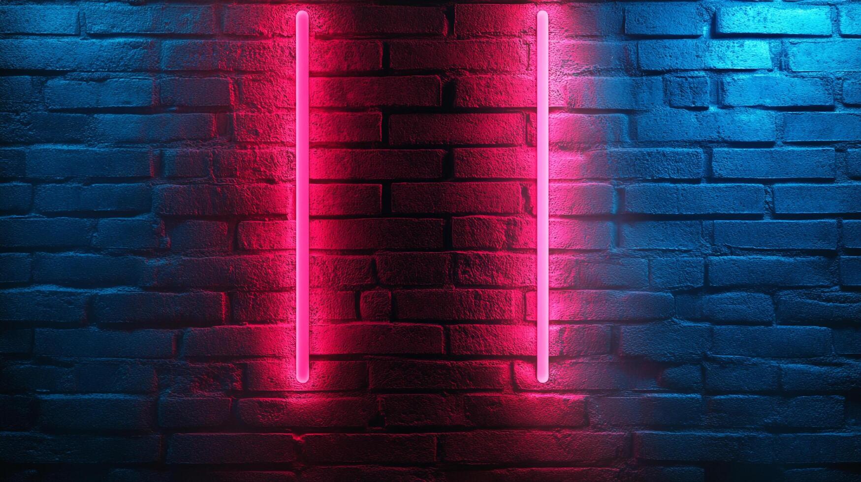 Neon light design with a brick wall in the background, creating a visually captivating contrast of textures and colors, making it pop photo