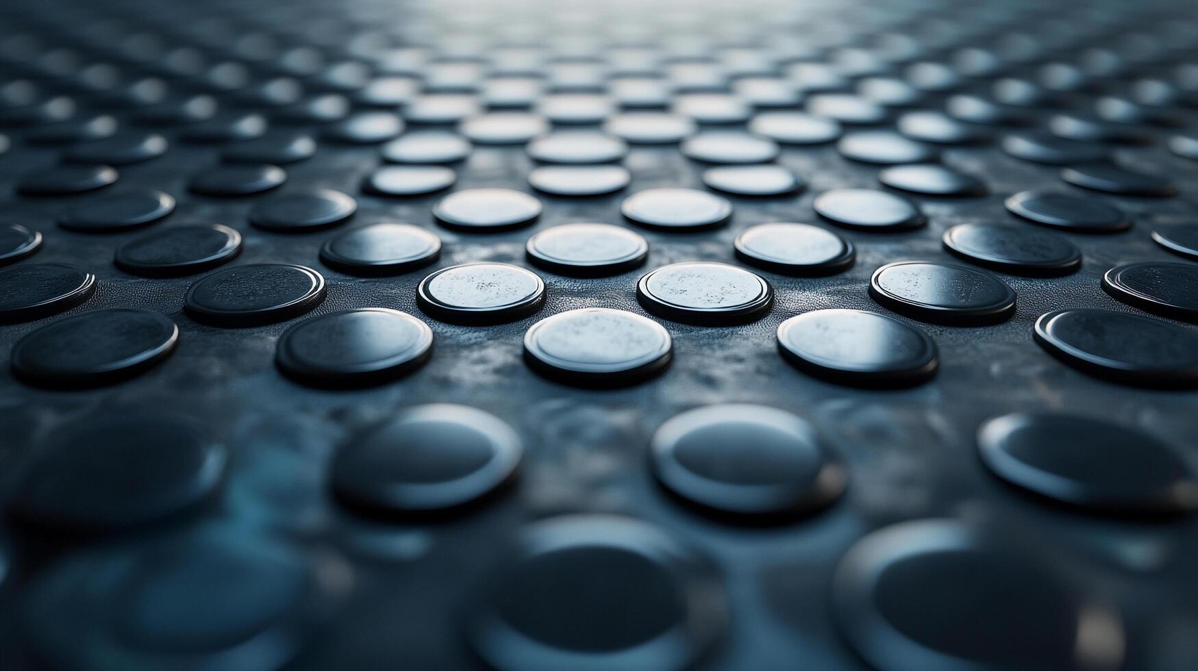 A textured surface with a repeating pattern of circular indentations, creating a sense of depth and dimension. The metallic finish is eye-catching. photo