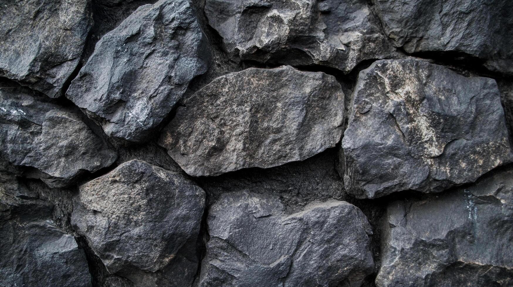 Detailed view of stacked stones showcasing texture and patterns, the rugged surface creates a visually compelling composition. photo