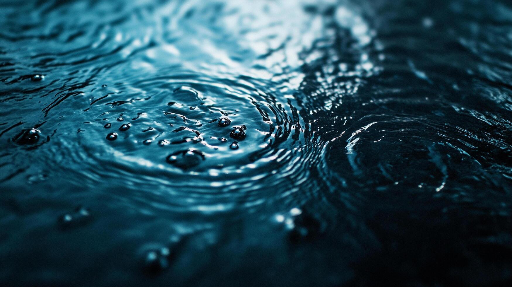 Waves ripple across a deep blue surface, creating intricate patterns of light and shadow in a dynamic interplay of motion and texture. photo