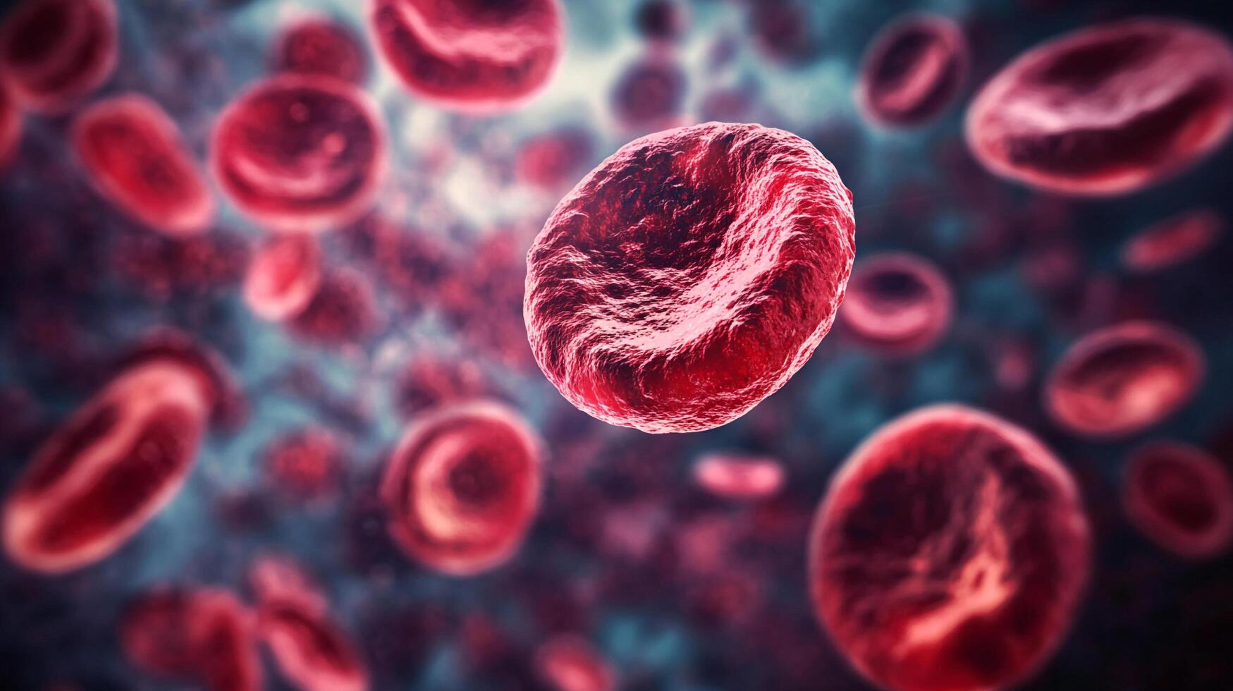 Close up of red blood cells in motion. Concept of life and energy, as the red blood cells are in motion and appear to be actively working to transport oxygen throughout the body photo