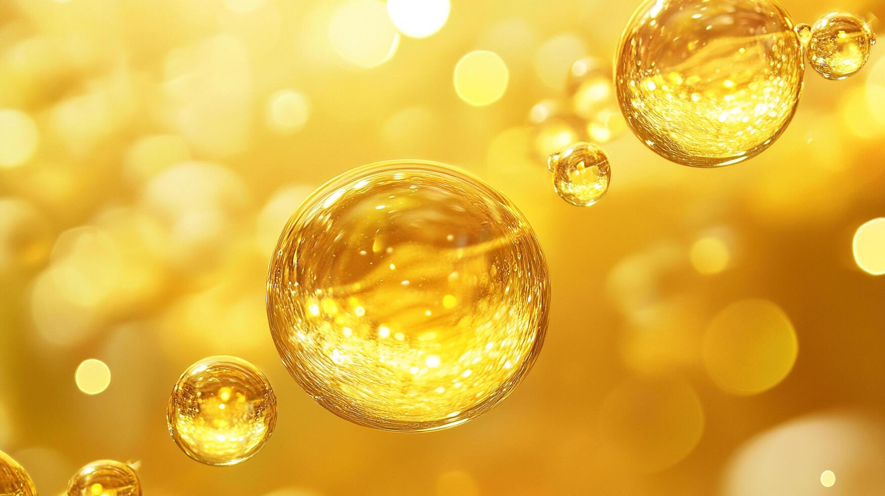 Close up of a yellow liquid with bubbles in it. The bubbles are small and round, and the liquid is yellow. The image has a bright and cheerful mood, and it seems to be a representation of a fun photo