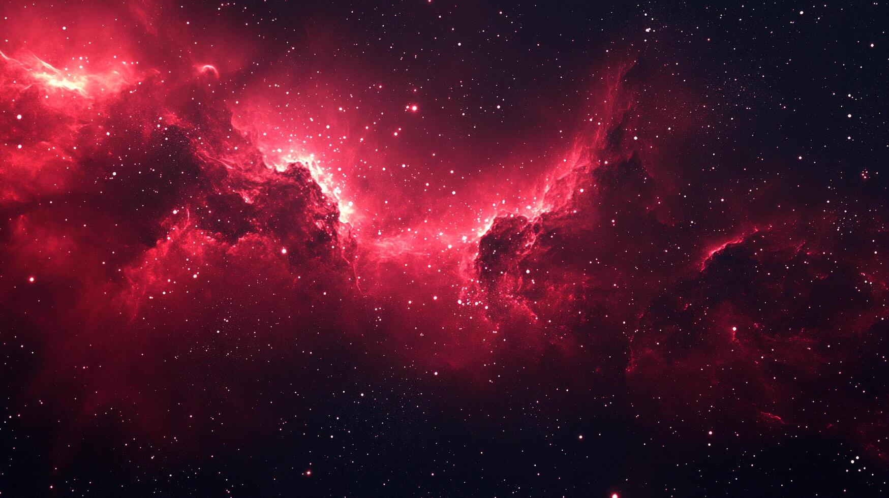 A visually striking space nebula with a reddish-pink hue, contrasted against a field of stars. Cosmic elegance and ethereal beauty defined. photo