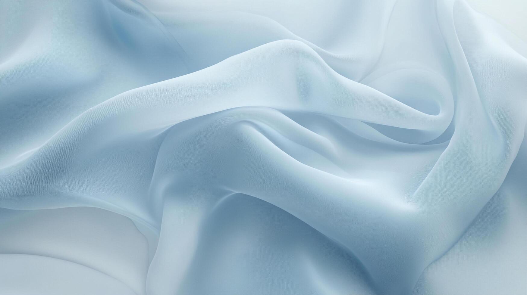 A delicate cascade of light blue fabric creates a serene and elegant visual texture. The flowing folds evoke a sense of calm and ethereal beauty. photo